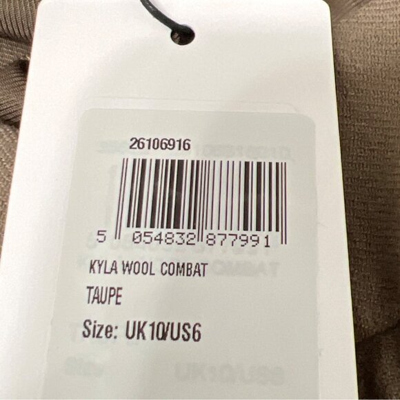 REISS Kyla Wool Combat Pant Taupe Sz 6 NWT - Picture 6 of 7